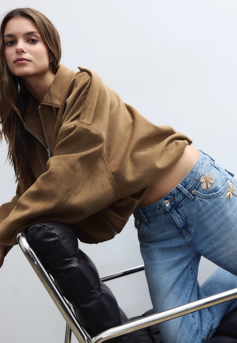 Набор из 2 брошей: стрекоза и цветок