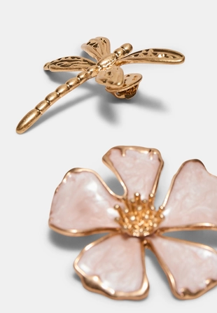 Набор из 2 брошей: стрекоза и цветок- Заказать в России
