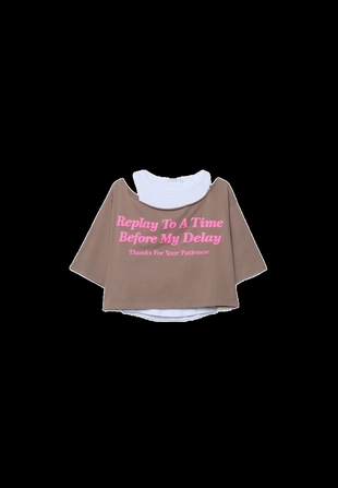 Двойной топ с рисунком- Заказать в России