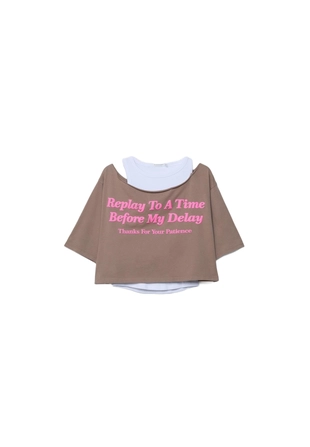 Двойной топ с рисунком- Заказать в России