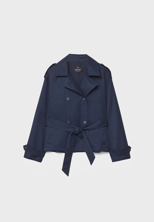 Тренч свободного кроя с поясом- Заказать в России