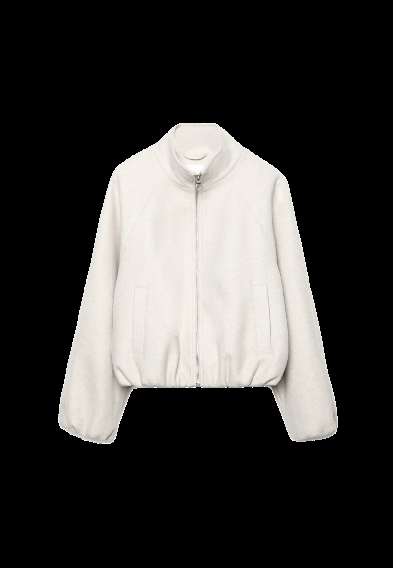 Куртка-бомбер с мягкой текстурой и объемным силуэтом