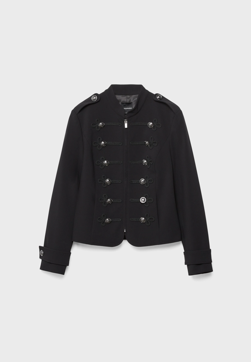 Приталенный пиджак с пуговицами с гравировкой