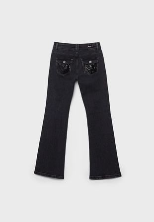 Джинсы с низкой посадкой с пайетками- Заказать в России