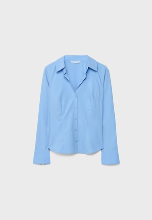 Приталенная базовая рубашка- Заказать в России