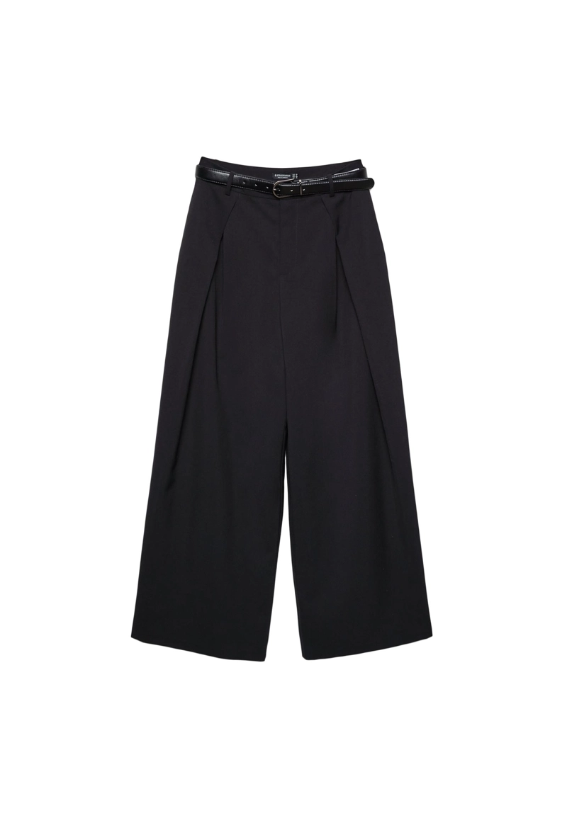 Брюки с макси-защипами и поясом