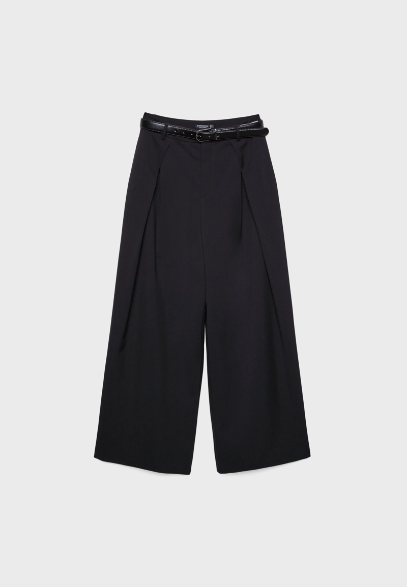 Брюки с макси-защипами и поясом