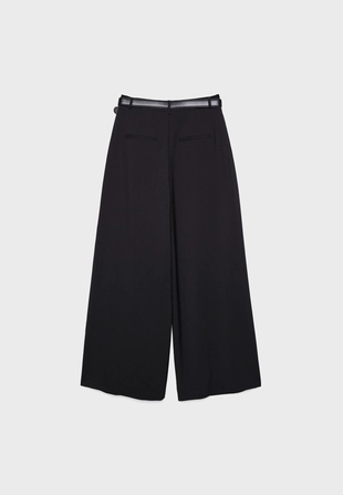 Брюки с макси-защипами и поясом- Заказать в России