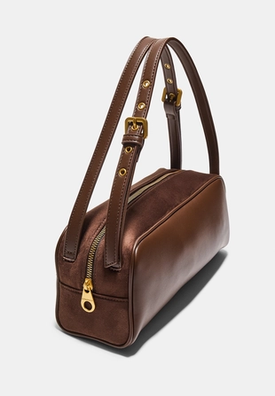 Комбинированная сумка на плечо с двумя ручками- Заказать в России