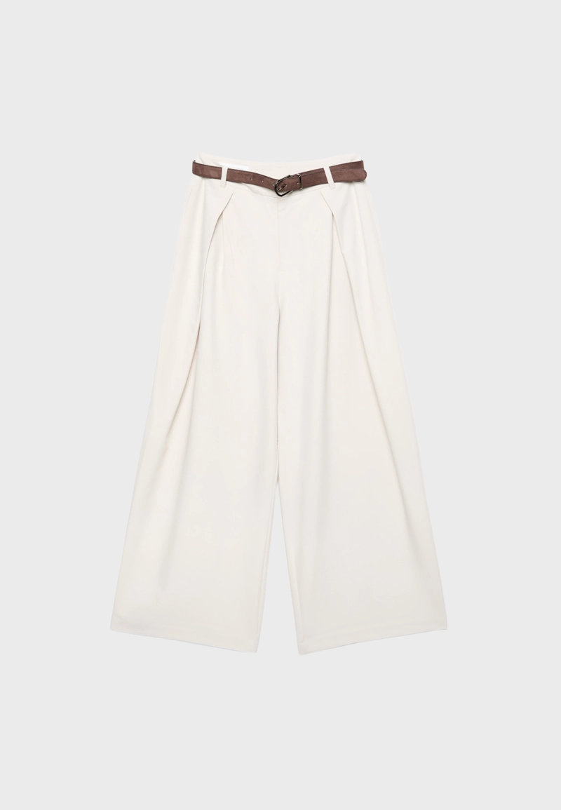 Брюки с макси-защипами и поясом