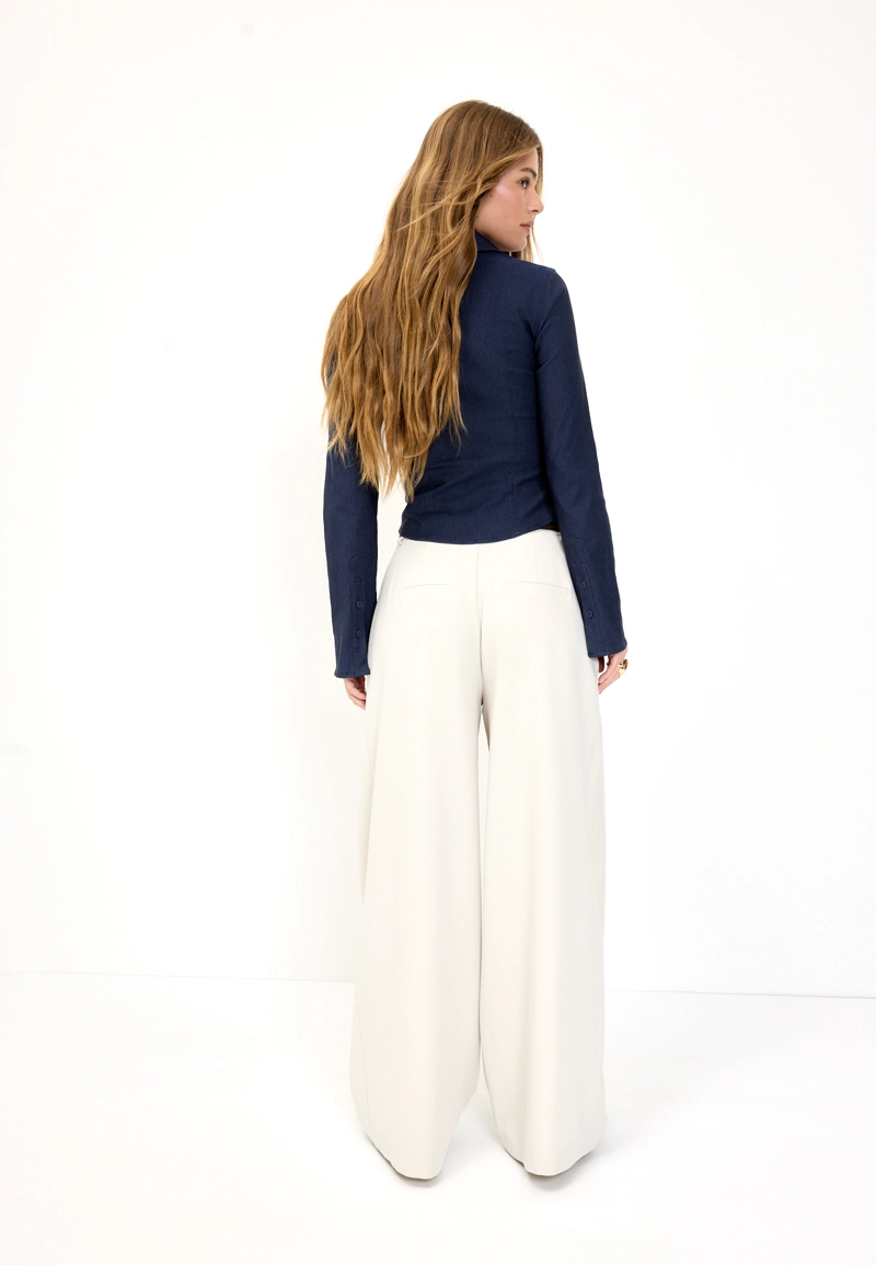 Брюки с макси-защипами и поясом