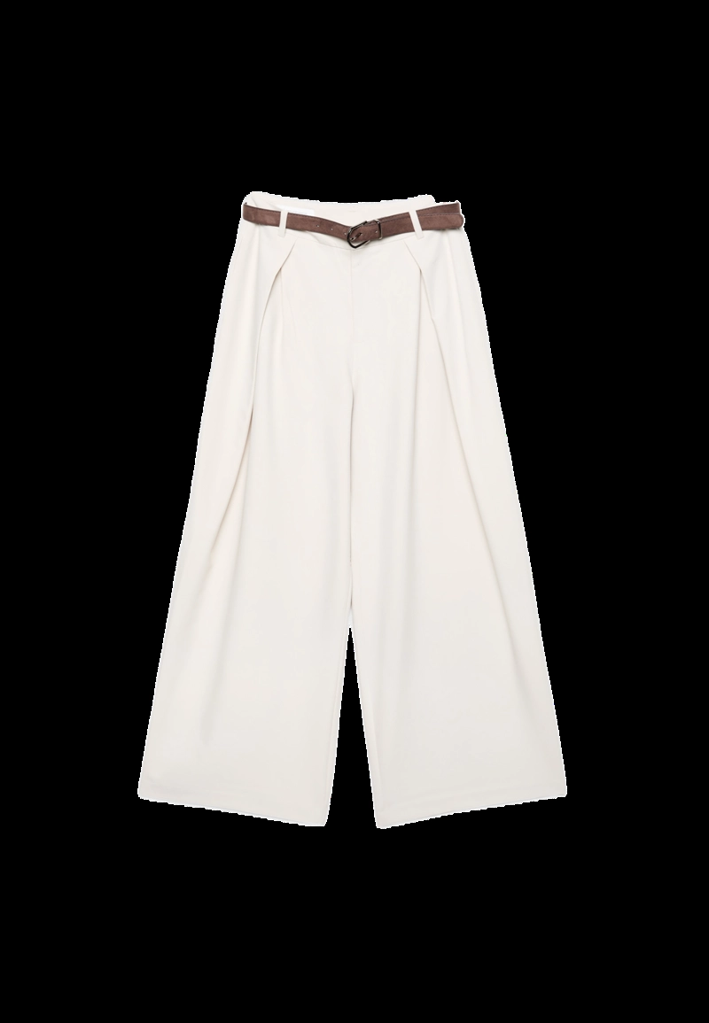 Брюки с макси-защипами и поясом