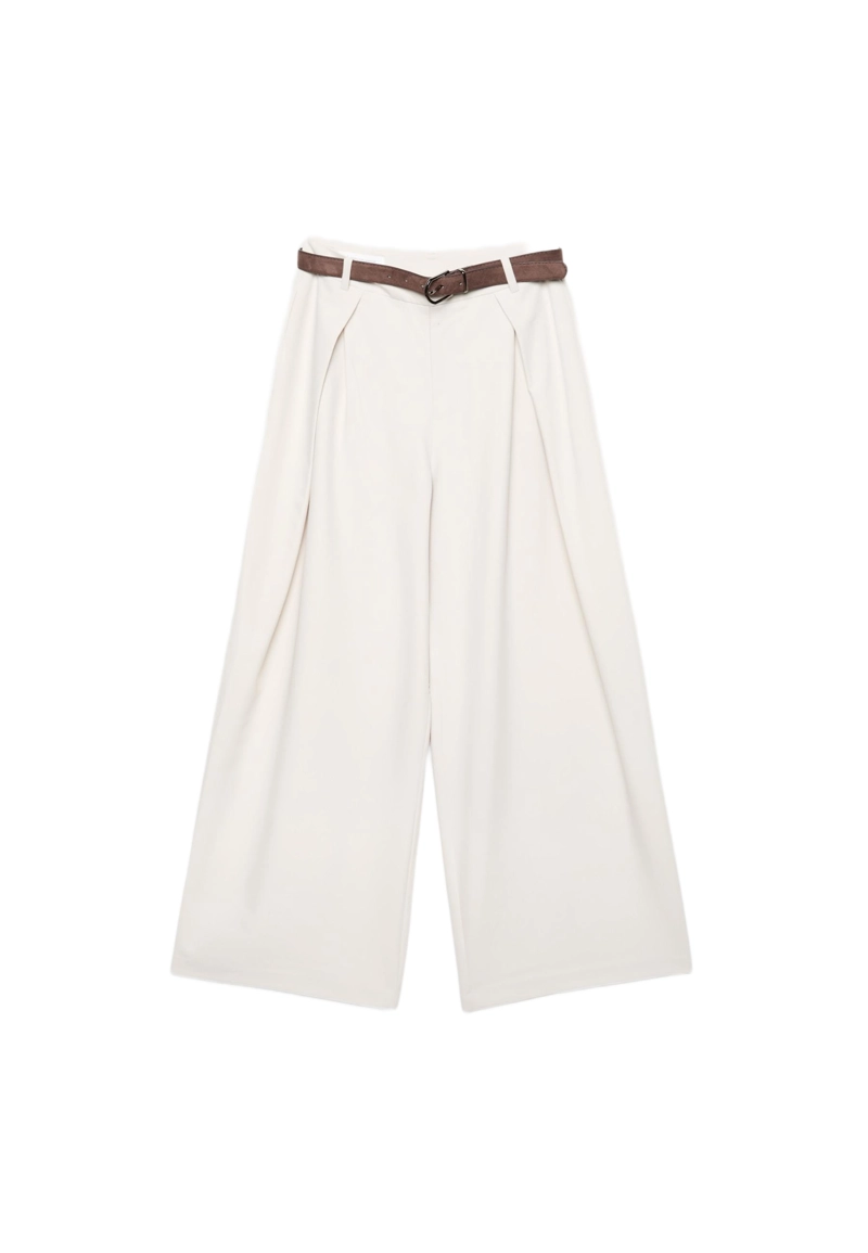 Брюки с макси-защипами и поясом