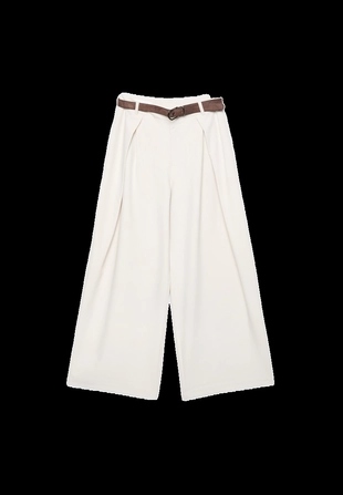 Брюки с макси-защипами и поясом- Заказать в России