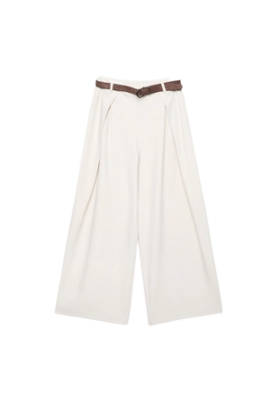 Брюки с макси-защипами и поясом- Заказать в России