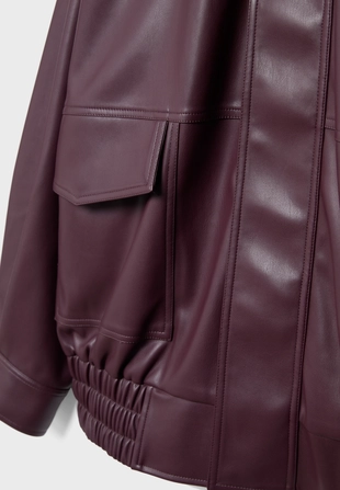 Объемная байкерская куртка из искусственной кожи- Заказать в России