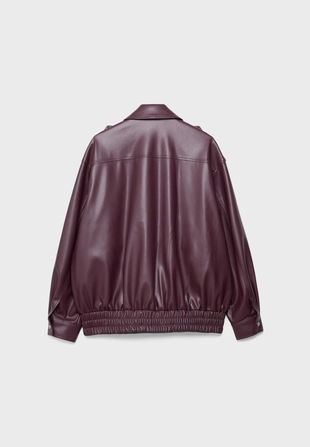 Объемная байкерская куртка из искусственной кожи- Заказать в России