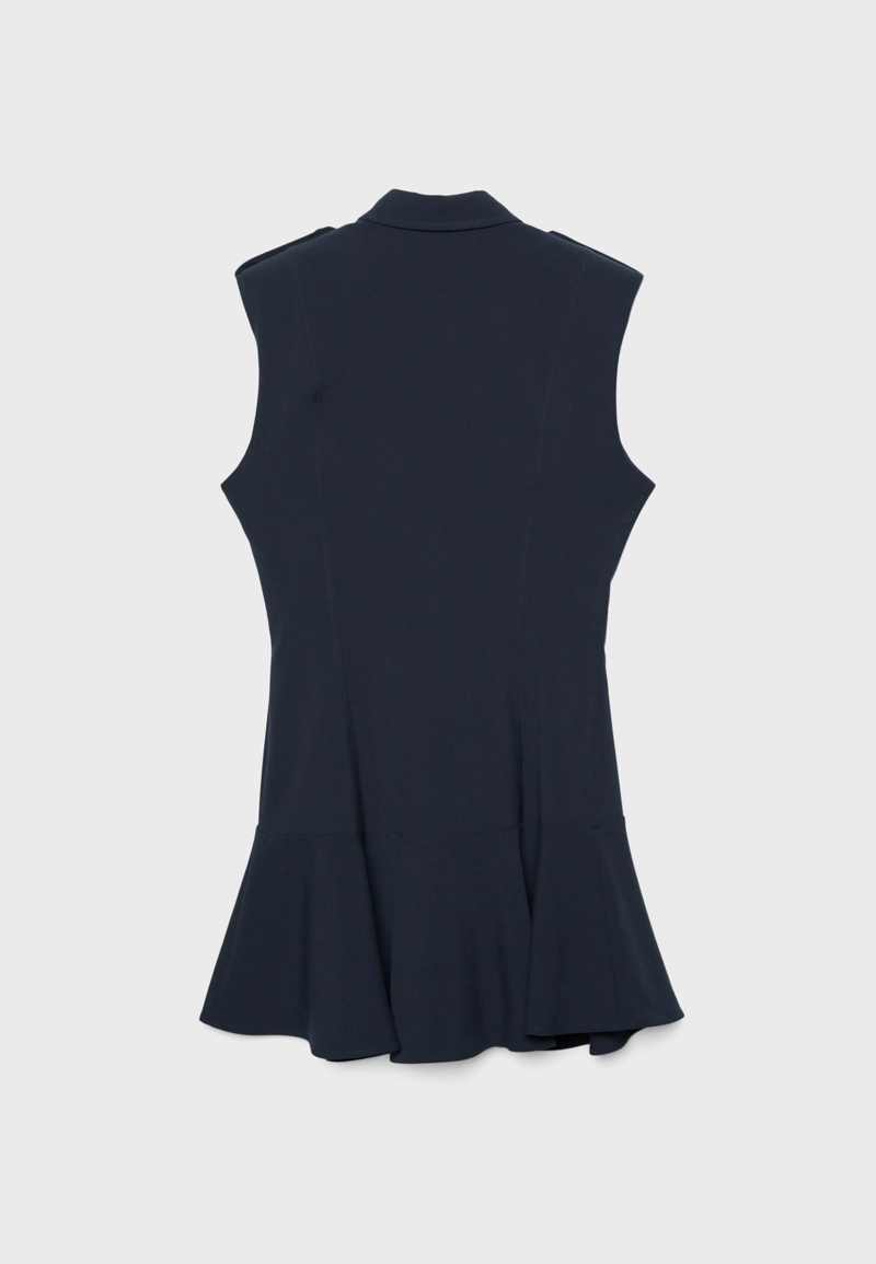 Короткое платье без рукавов с пуговицами