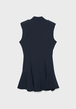 Короткое платье без рукавов с пуговицами- Заказать в России