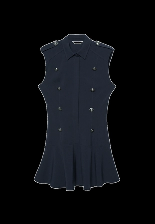 Короткое платье без рукавов с пуговицами- Заказать в России