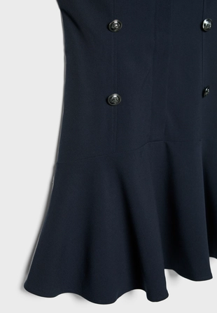 Короткое платье без рукавов с пуговицами- Заказать в России