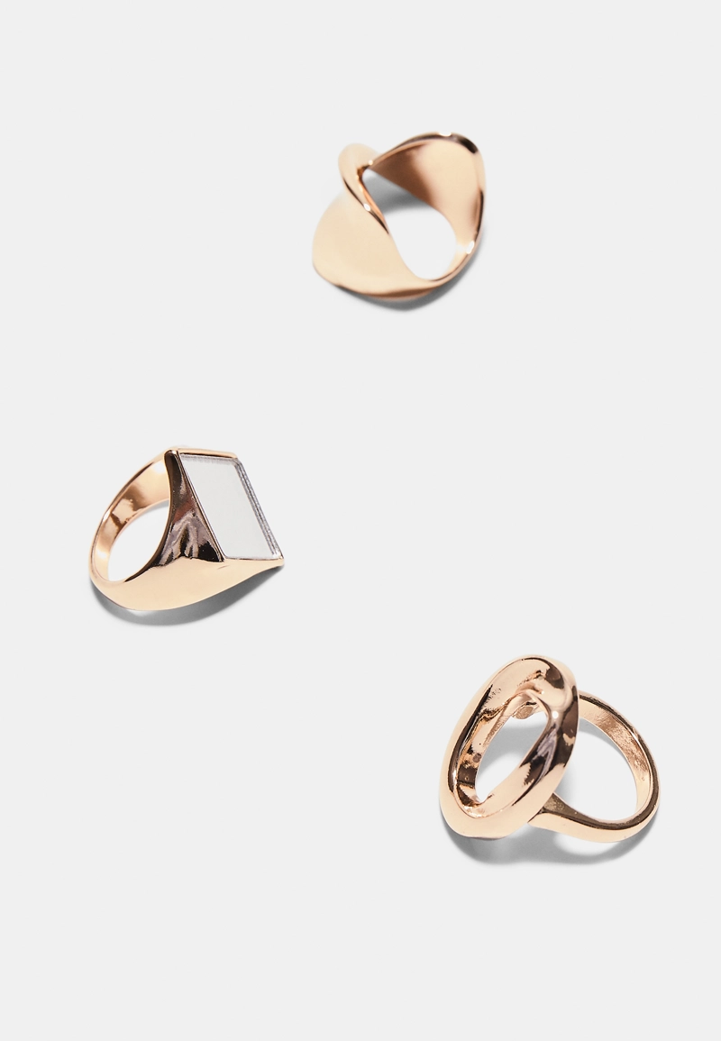 Набор из 3 колец с ромбами