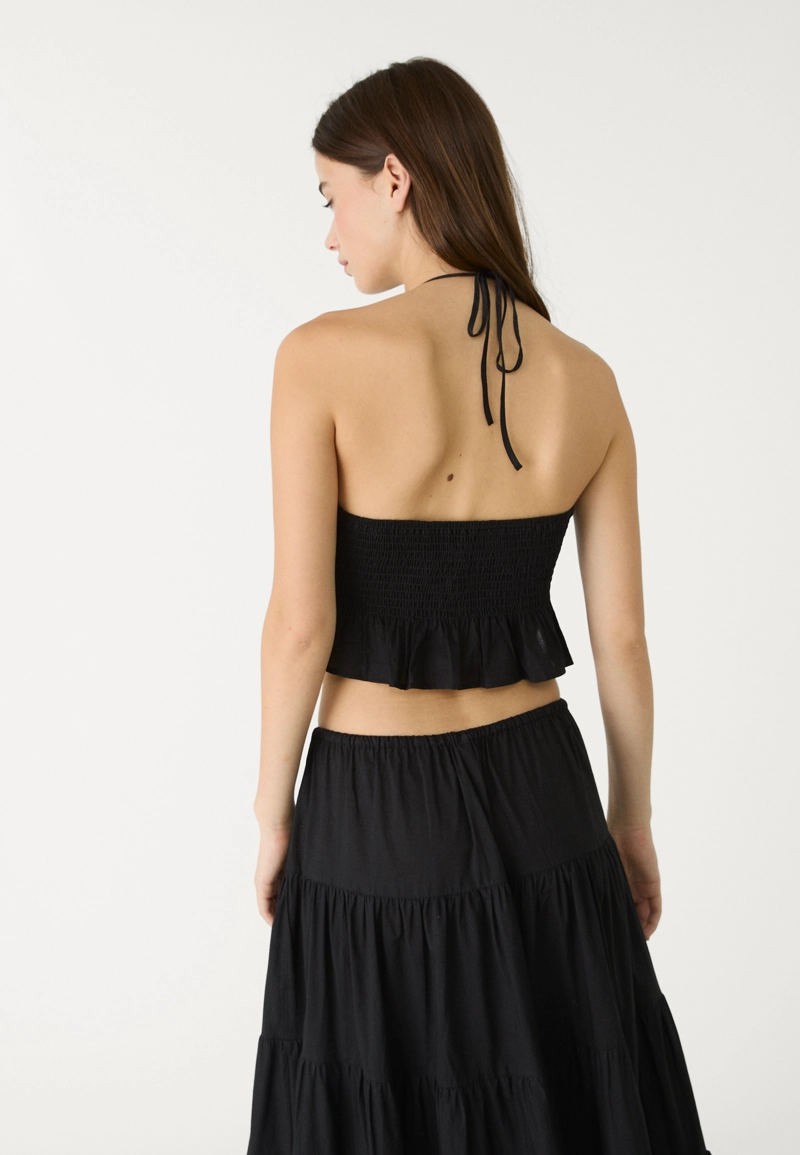 Топ с горловиной халтер и открытой спиной