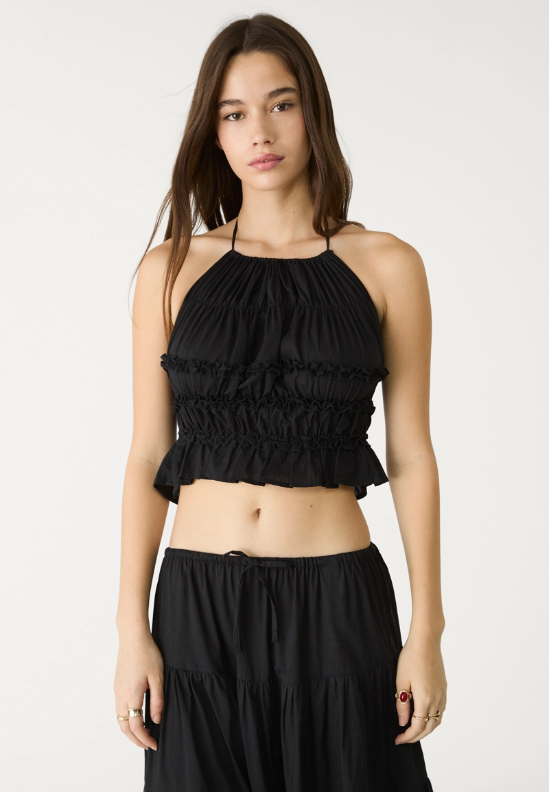 Топ с горловиной халтер и открытой спиной