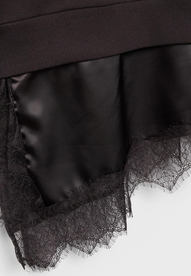 Толстовка с сатиновым подолом