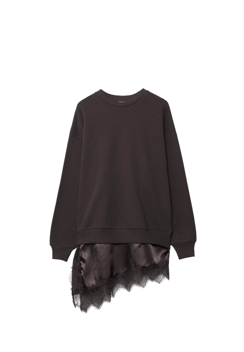 Толстовка с сатиновым подолом