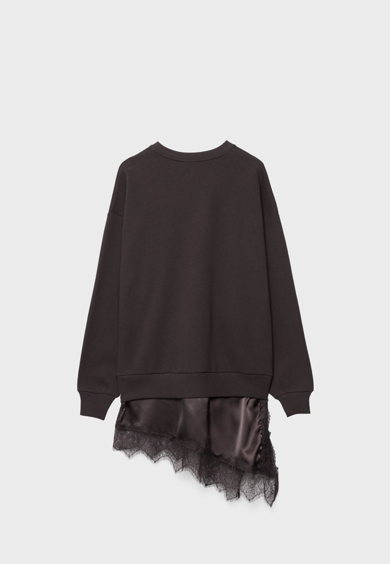 Толстовка с сатиновым подолом