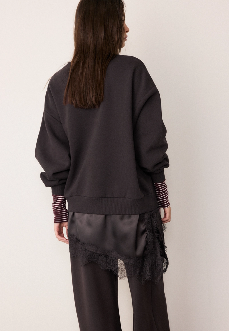 Толстовка с сатиновым подолом