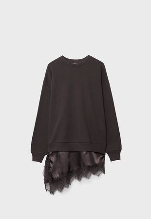 Толстовка с сатиновым подолом- Заказать в России