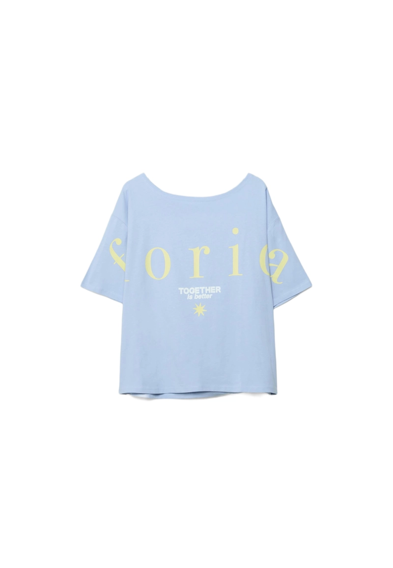 Футболка с вырезом-лодочкой и принтом