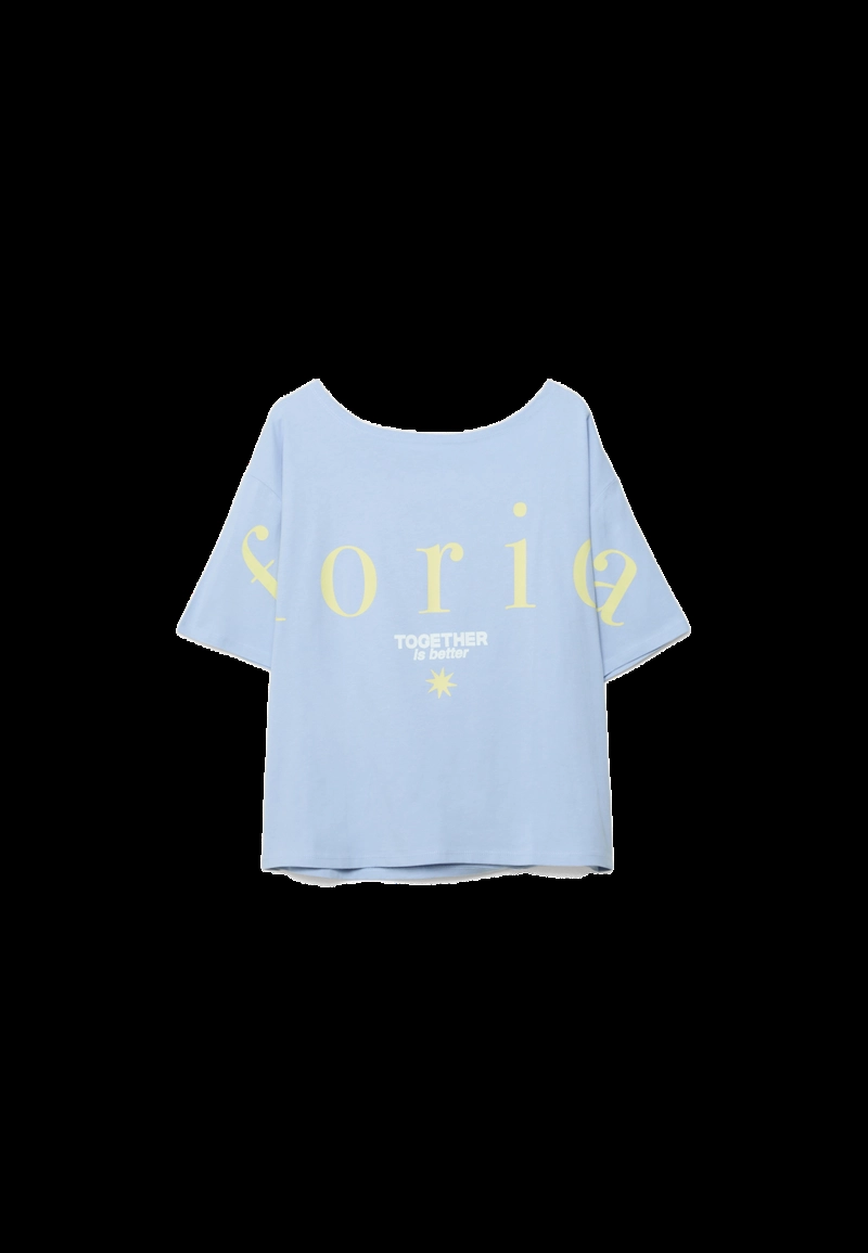 Футболка с вырезом-лодочкой и принтом