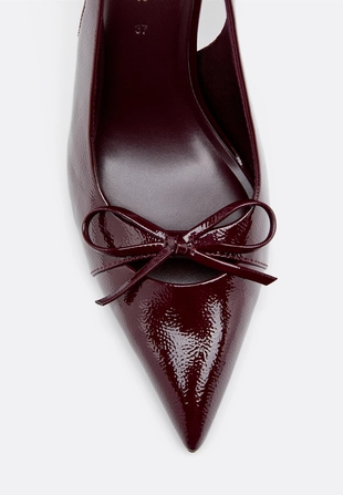 Туфли на каблуке с бантом- Заказать в России