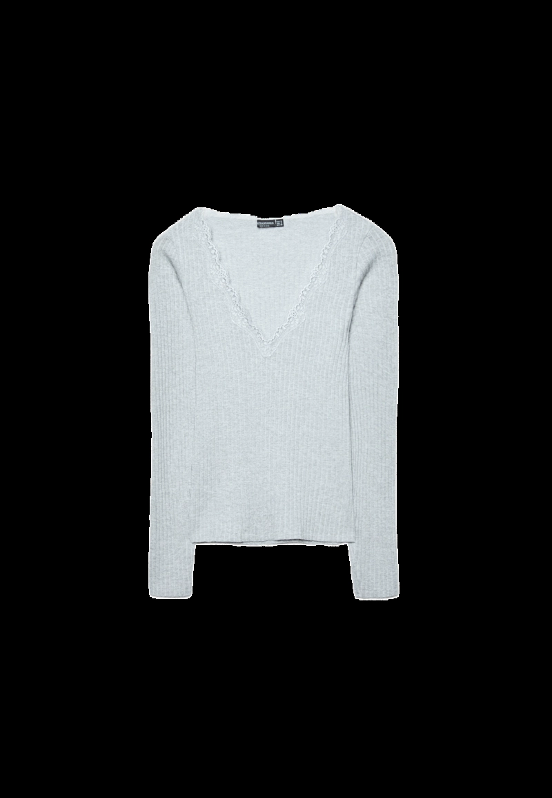 Бесшовная футболка с кружевом