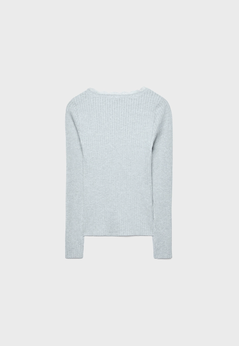 Бесшовная футболка с кружевом