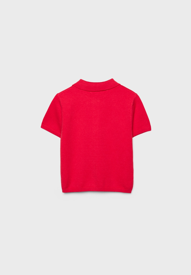 Трикотажный свитер с воротником поло и короткими рукавами