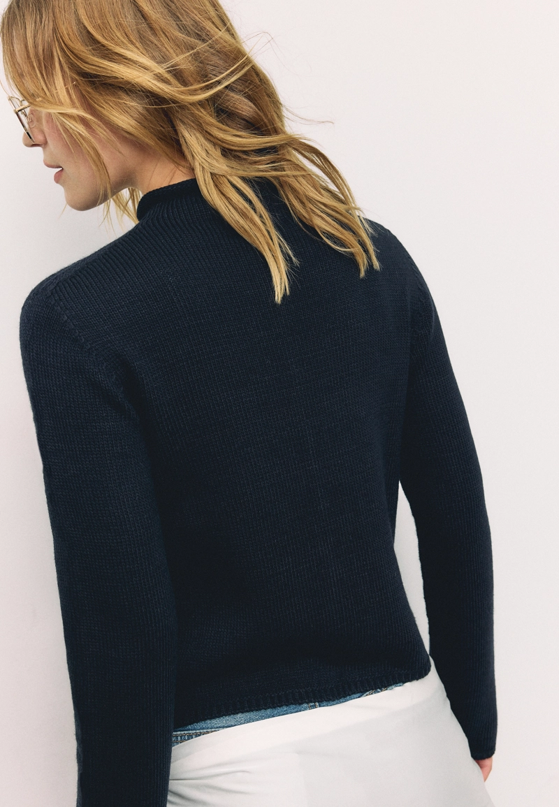 Кардиган с воротником-стойкой