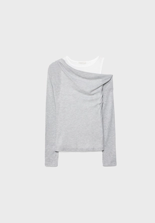 Купить Stradivarius Асимметричная двойная футболка