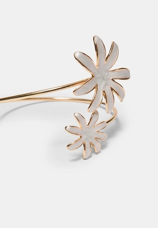 Браслет с двойным эмалированным цветком- Заказать в России