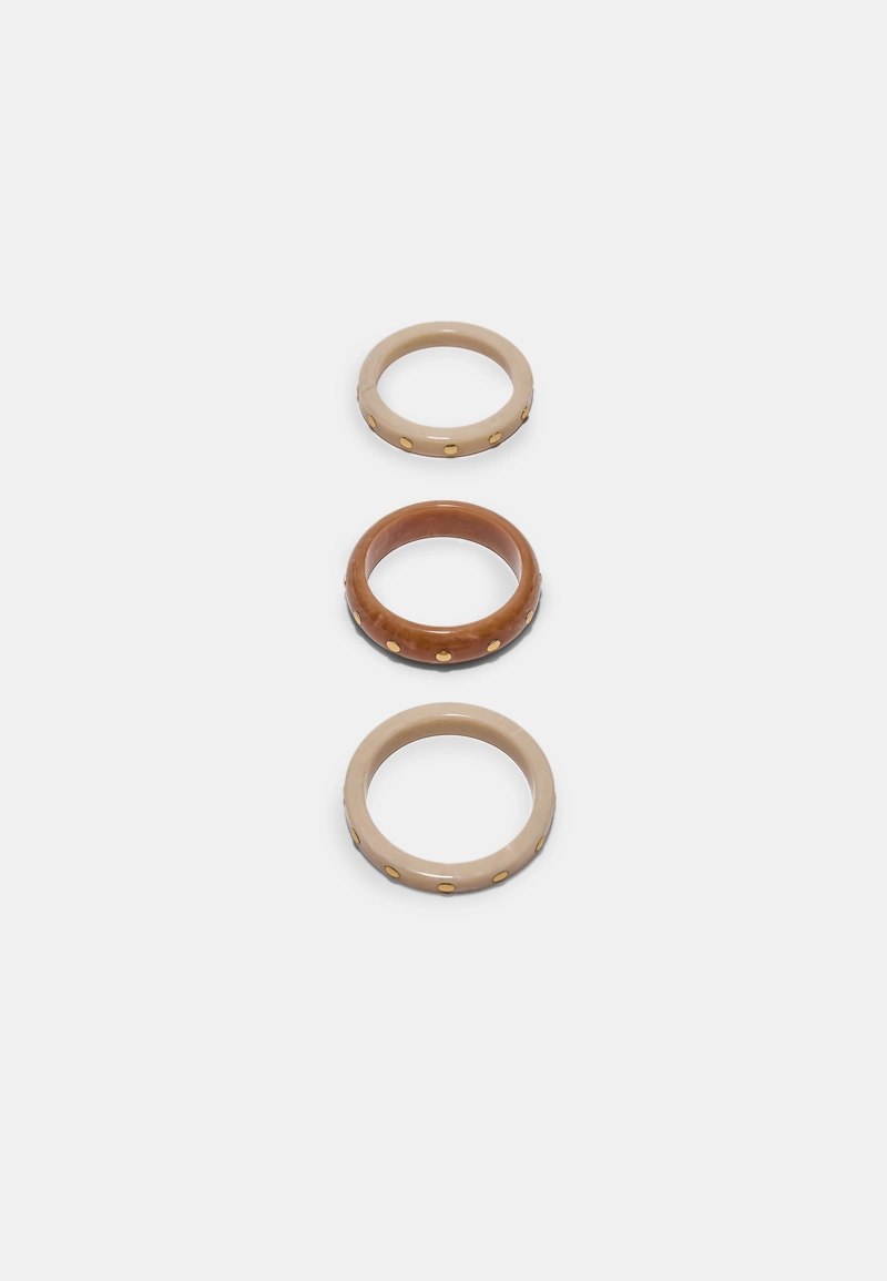 Набор из 3 жестких браслетов с шипами