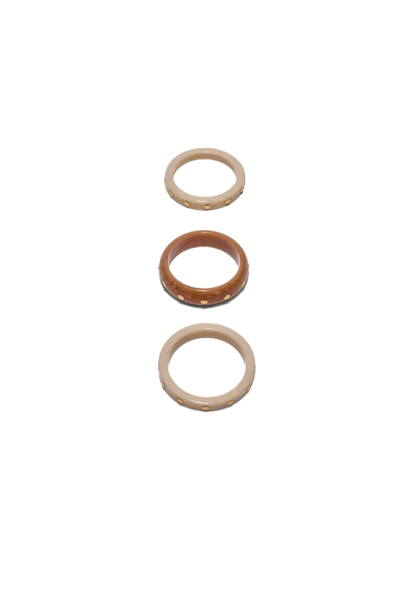 Набор из 3 жестких браслетов с шипами