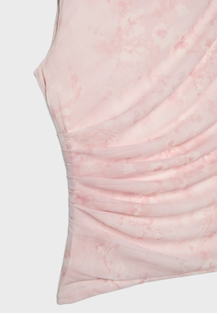 Футболка из присборенной полупрозрачной ткани- Заказать в России