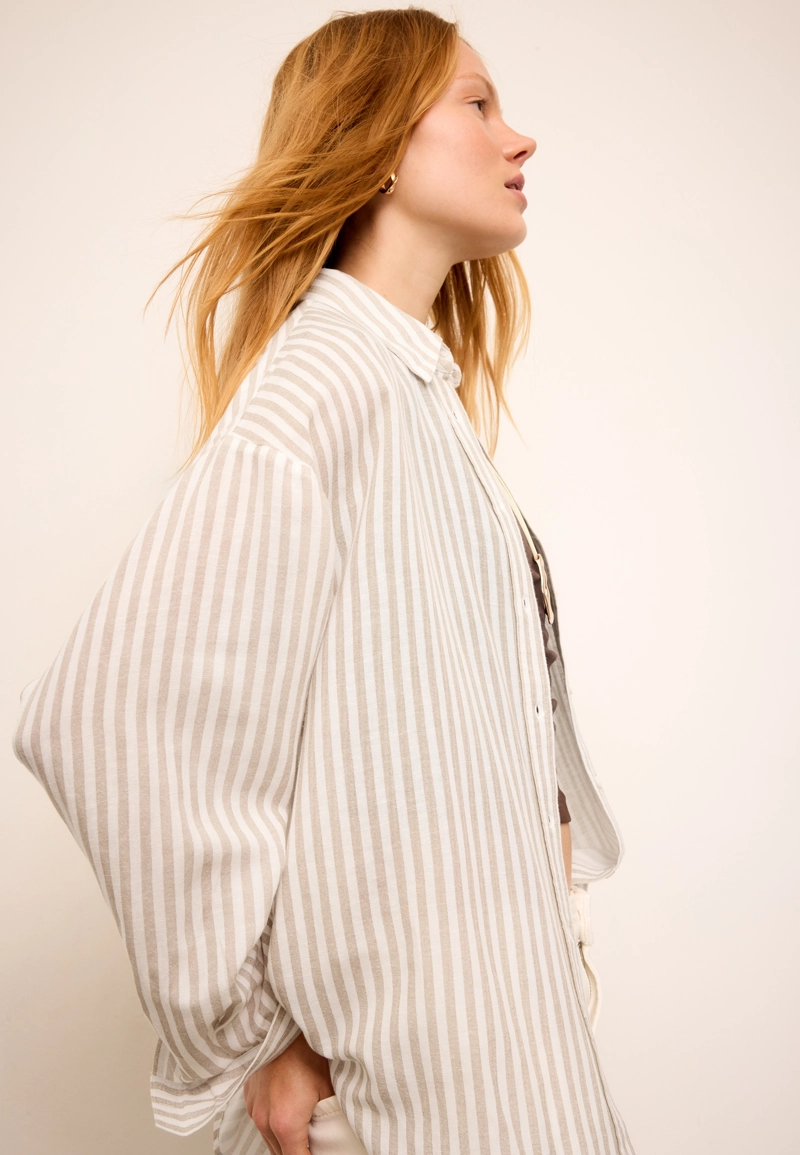 Рубашка под льняной эффект