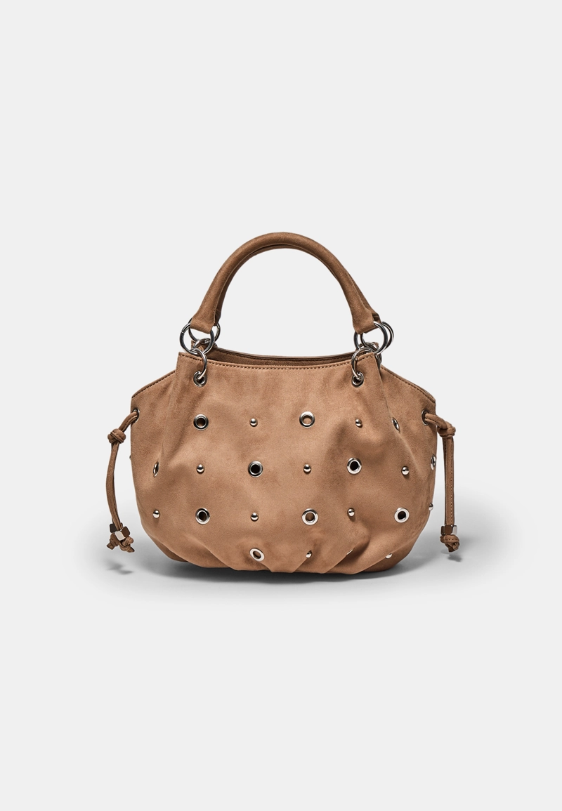 Круглая сумка с плечевым ремнем и люверсами
