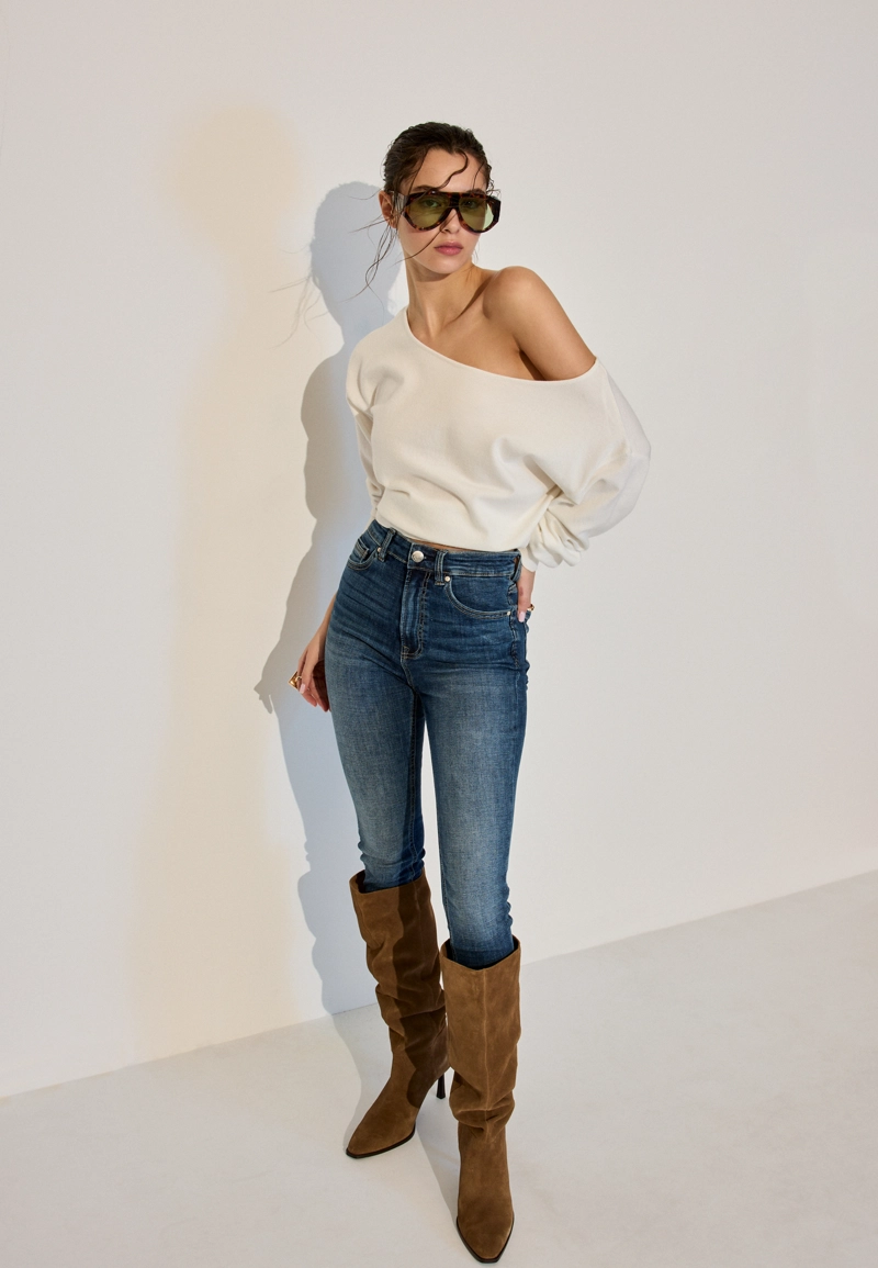 Джинсы скинни с очень высокой посадкой D09