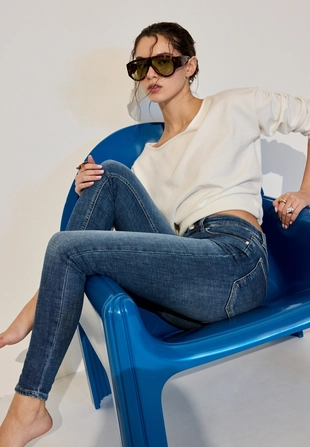 Купить Stradivarius Джинсы скинни с очень высокой посадкой D09