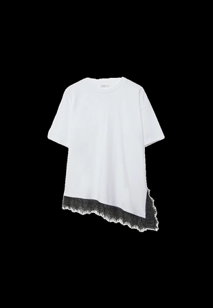 Футболка с короткими рукавами и кружевной отделкой по низу- Заказать в России